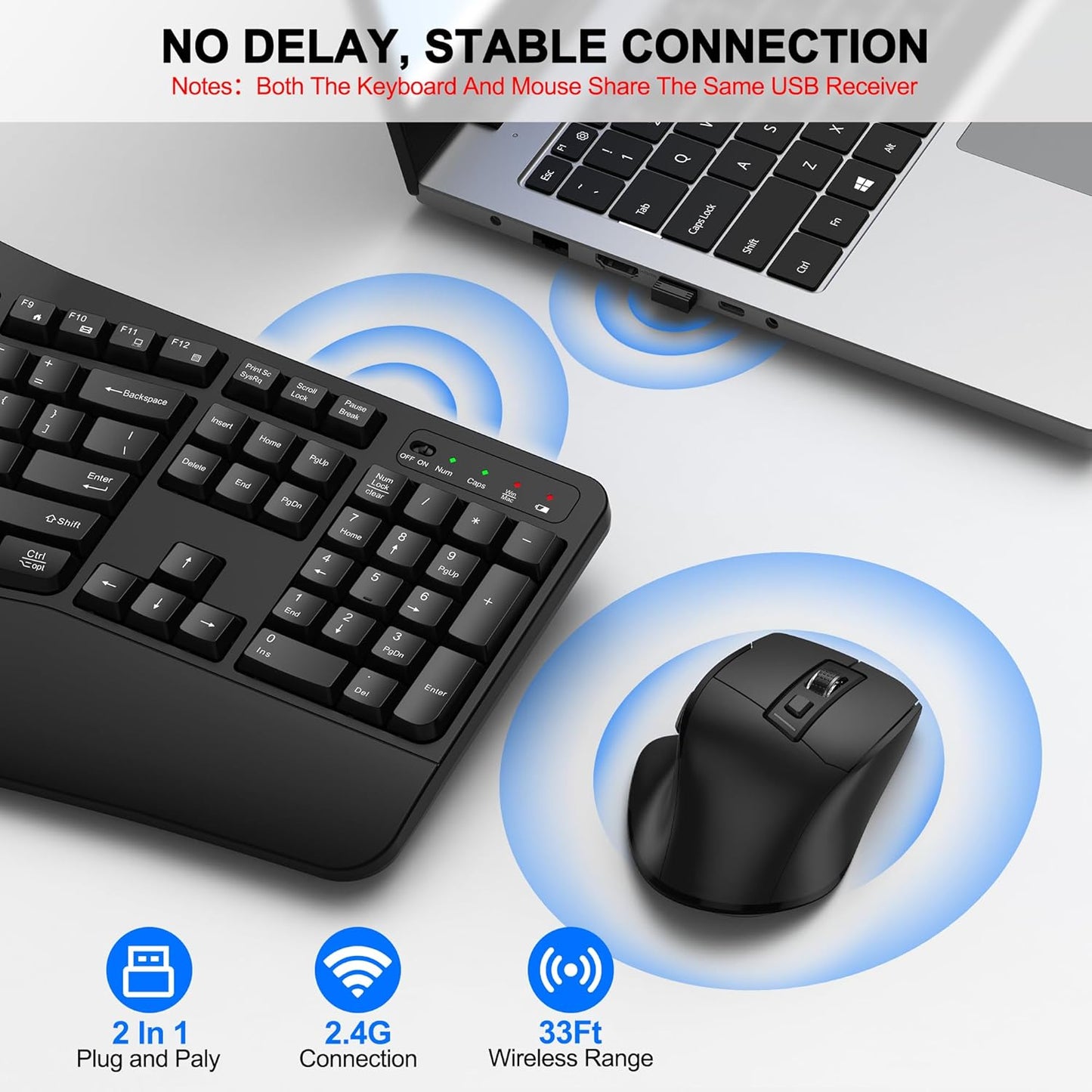 Wireless Keyboard and Mouse Combo 2.4G