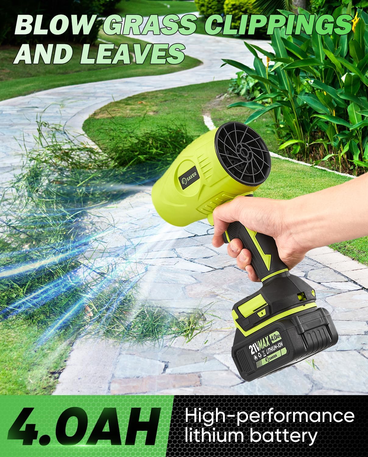 Saker Cordless Leaf Blower Handheld Blower Portable Dust Cleaner 180000 RPM